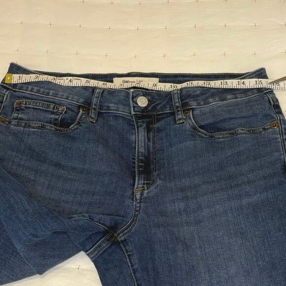 Gap 1969 Curvy Perfect Boot Jeans Women's 31R | Blue | Mid-Rise Raw Hem | EUC - Picture 7 of 9